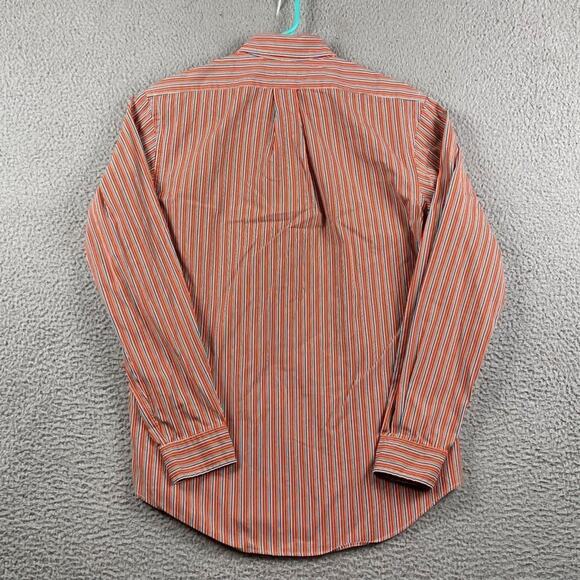 Ralph Lauren Men's Medium Button Down Shirt Orange Striped Business Smart Causal - Picture 9 of 9